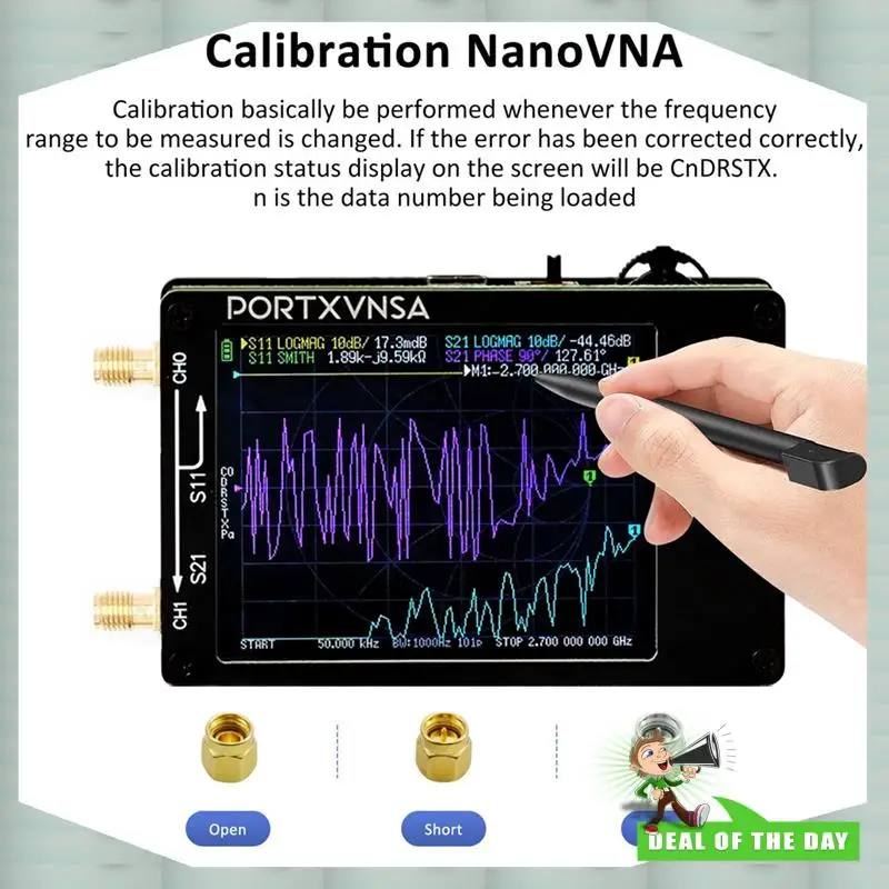 Entrega en 24 horas Nanovna Plus versión mejorada analizador de red vectorial 50Khz-2,7 Ghz MF VHF UHF con tarjeta SD de 32G para antena