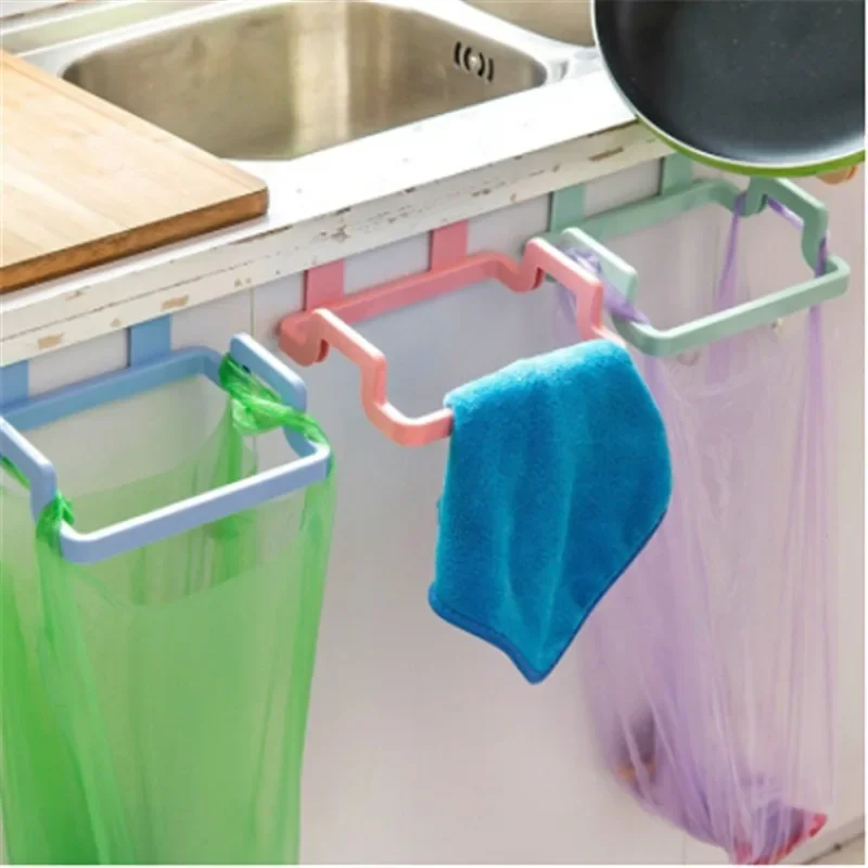 Hanging Trash Rubbish Bag Holder Garbage Rack Cupboard Cabinet Storage Rag Hanger Trash Can Bin Kitchen Accessories Gadget