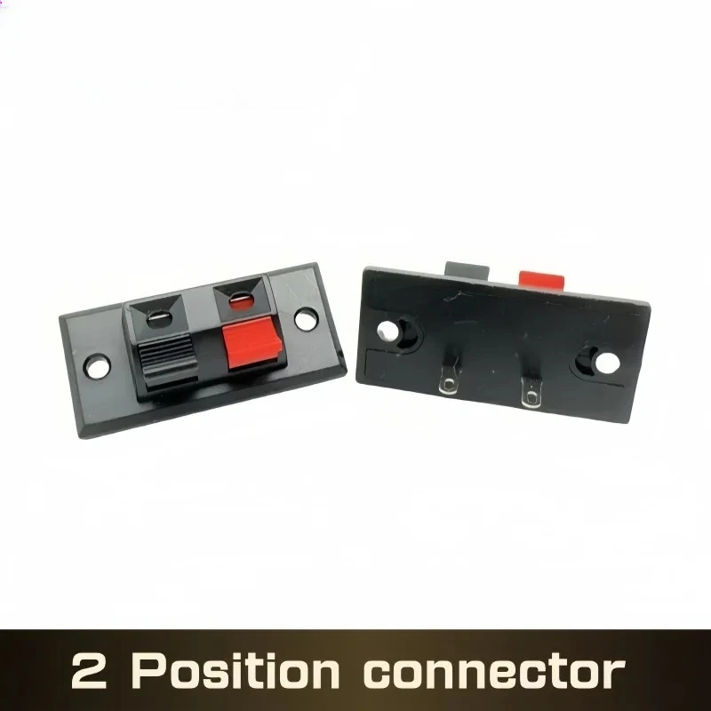 5PCS 2 Positions Connector Terminal Push in Jack Spring Load 2 way 2 Pin Spring push Release Home Audio Speaker Terminals
