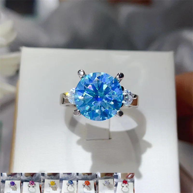 

3-Stone Meaning Luxury 3-Stone Fancy Color Diamond Ring For Women 5ct Moissanite PT950 Platinum | Three lifetimes, eternal love