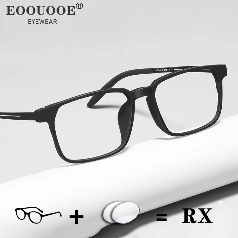 TR90 Titanium Man Computer Optical Glasses Frame Recipe Prescription Lenses Vision Correct Myopia Eyewear Soft Rubber Design