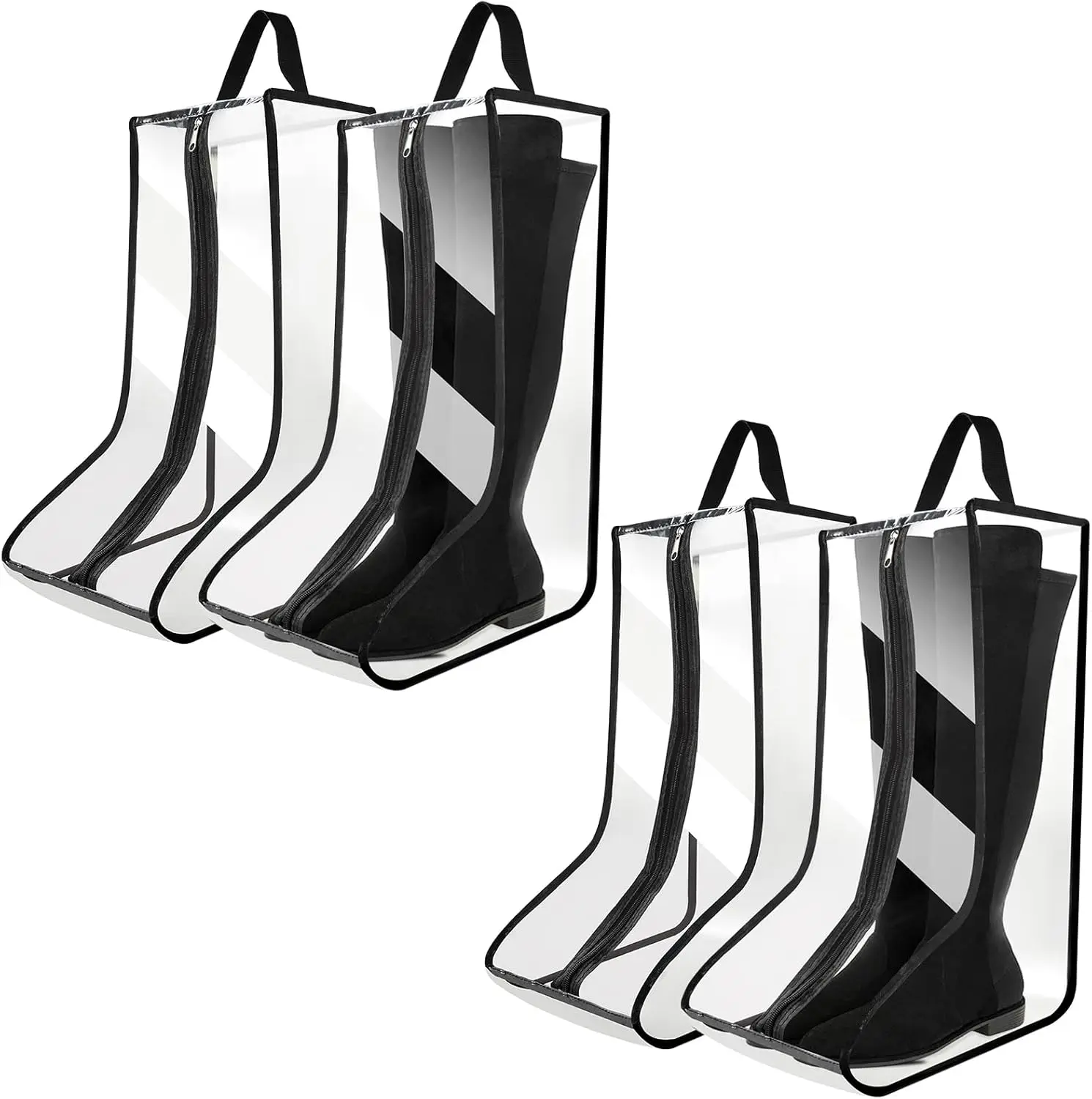 

Набор из 4 прозрачных сумок для хранения ковбойских сапог, дорожные органайзеры для обуви с пылезащитными чехлами