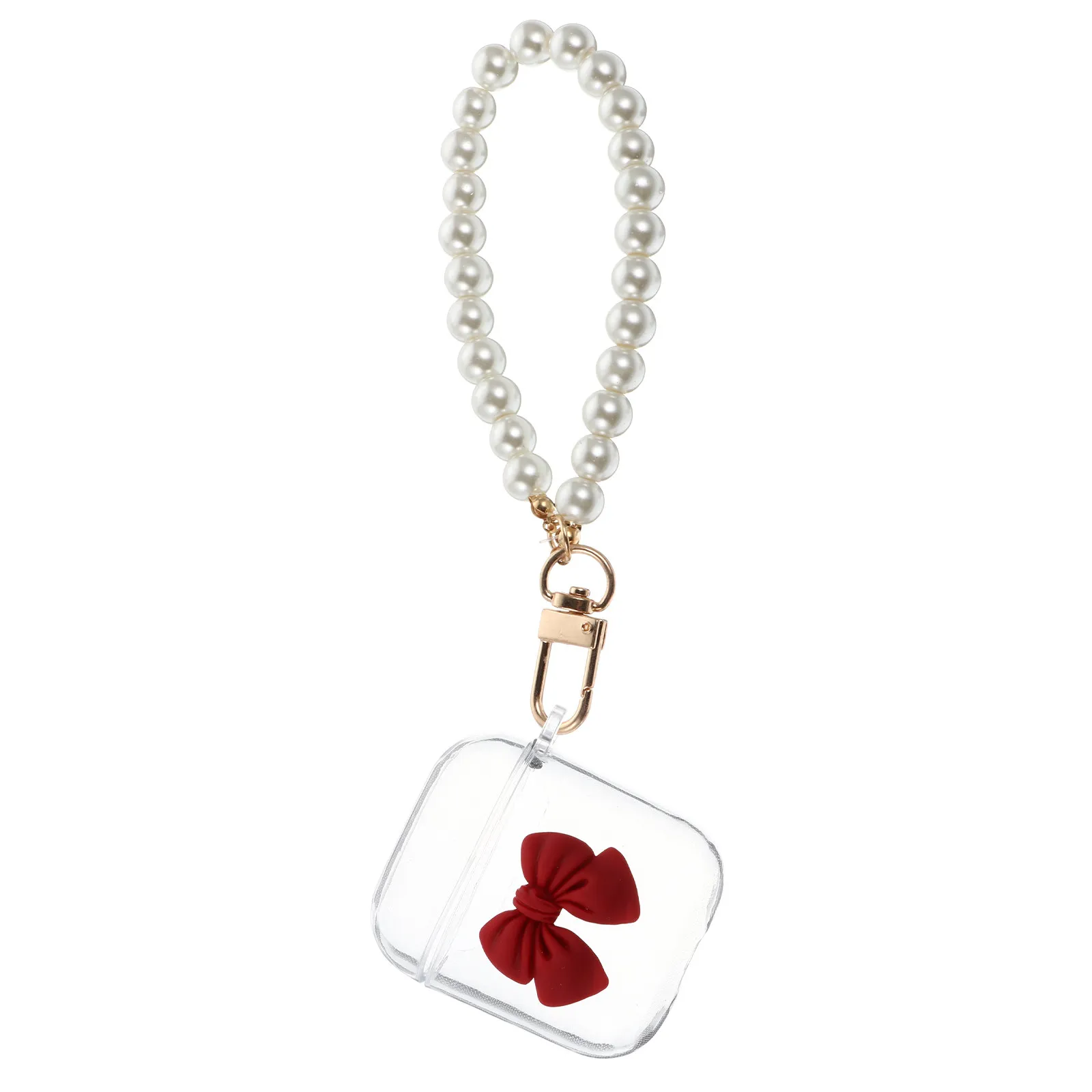 Wireless Earphone Case with Pearl Chain Portable Headphone Cover for 1St 2Nd Gen Stylish Scratch Proof