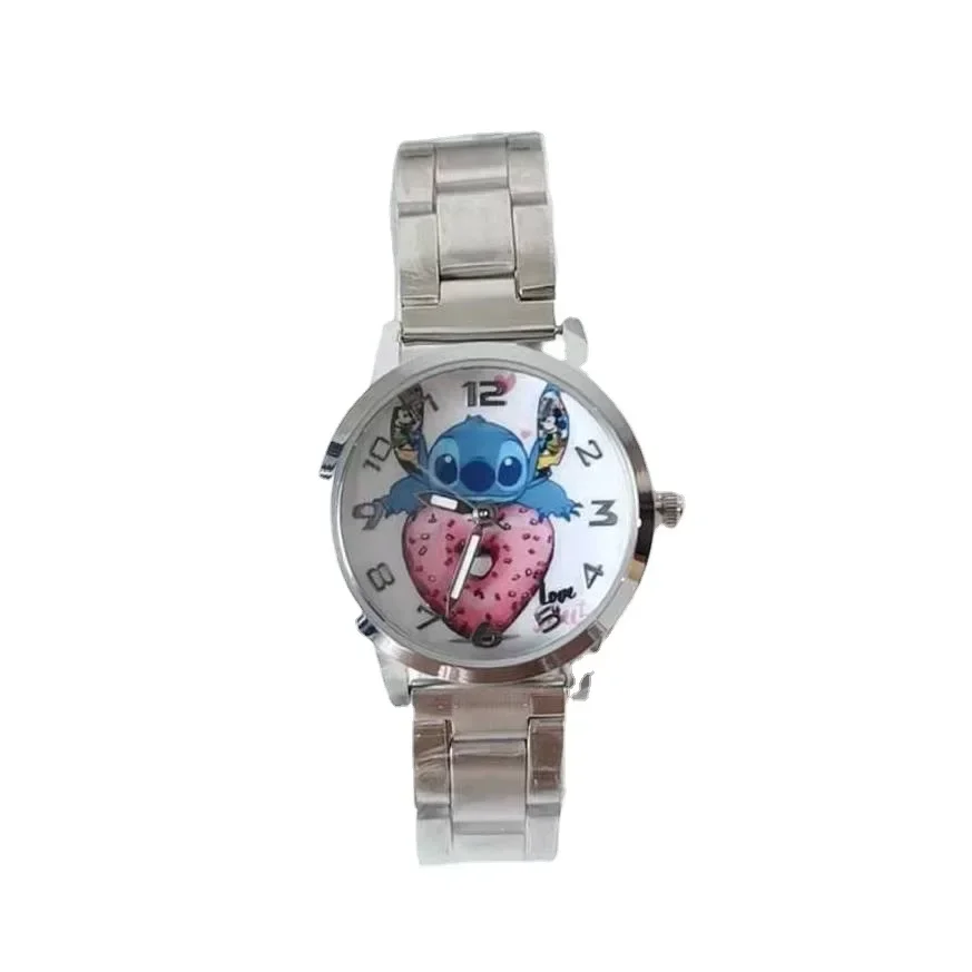 Disney mickey Cartoon Fashion Children\'s Watch Lovely Stitch Stainless Steel Children\'s Waterproof Watch Holiday Gift