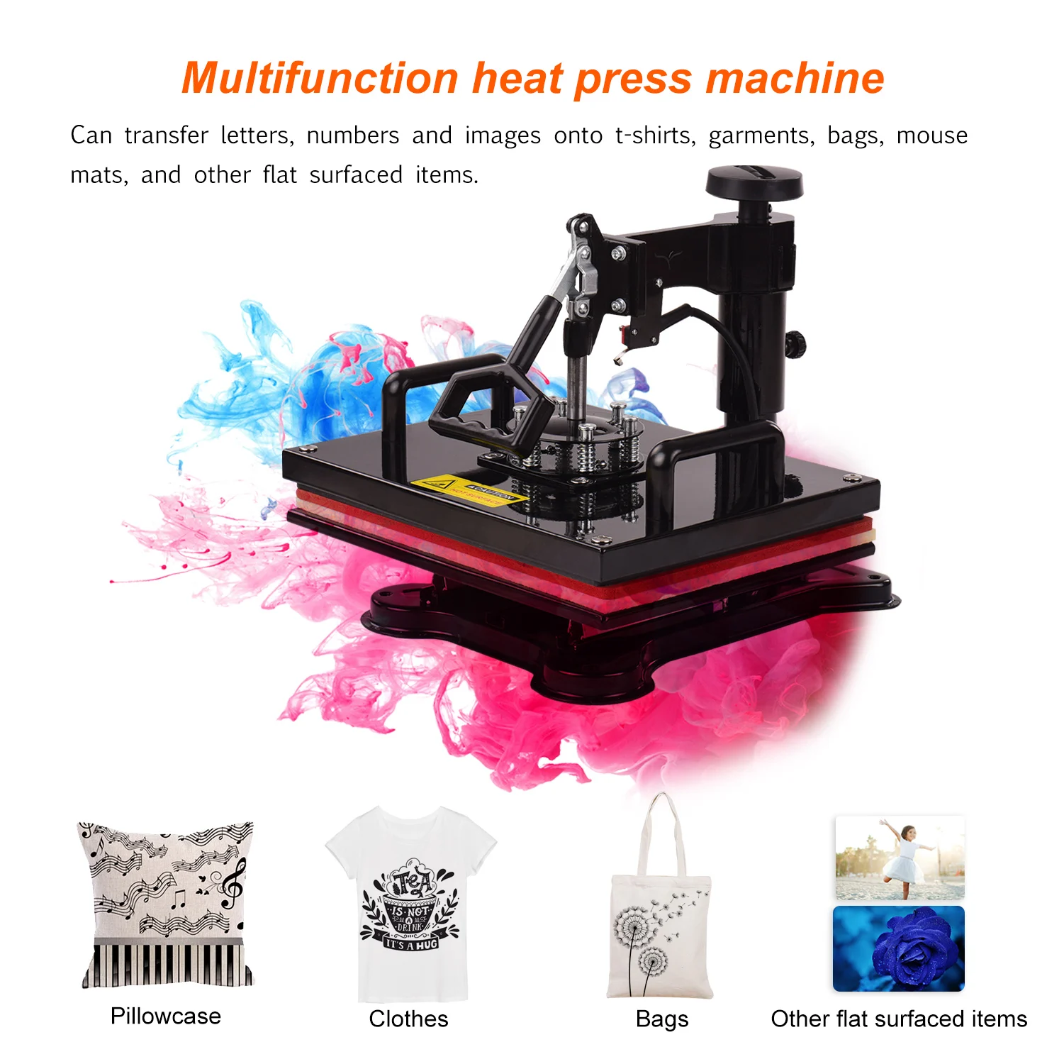 12x15 Inch Combo Heat Press Machine Professional Dual Digital Sublimation Heat Transfer Swing Machine 360-degree Rotation