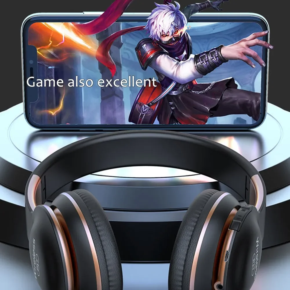 Shoumi P17 سماعات بلوتوث سماعات لاسلكية سماعة رأس جهير مع ميكروفون يدعم TF-بطاقة إلغاء الضوضاء خوذة للهواتف الذكية