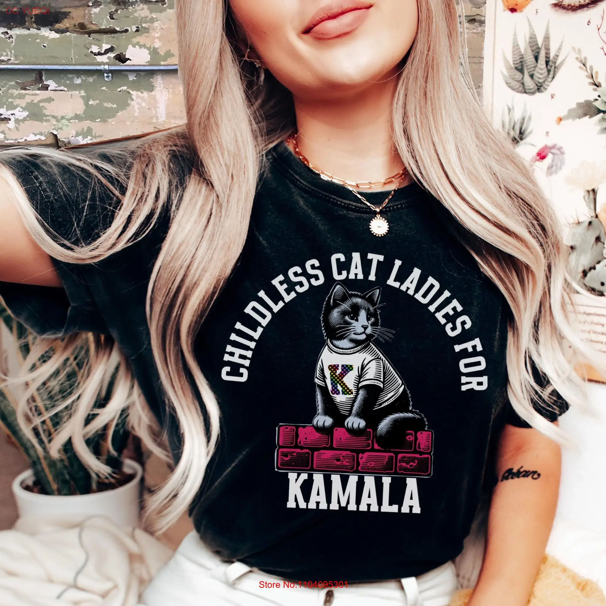 Childless Cat Lady Kamala T Shirt Democrat Subtle Pride LGBTQ Harris for President Election 2024 Comfort Colors