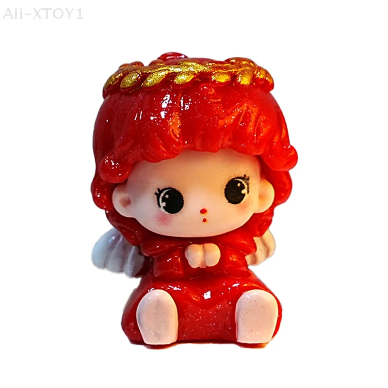 Olive Branch Angel Doll Mini Figurka Cartoon Resin Mini Figurka Ozdoba na biurko Samochód Śliczna Dekoracja