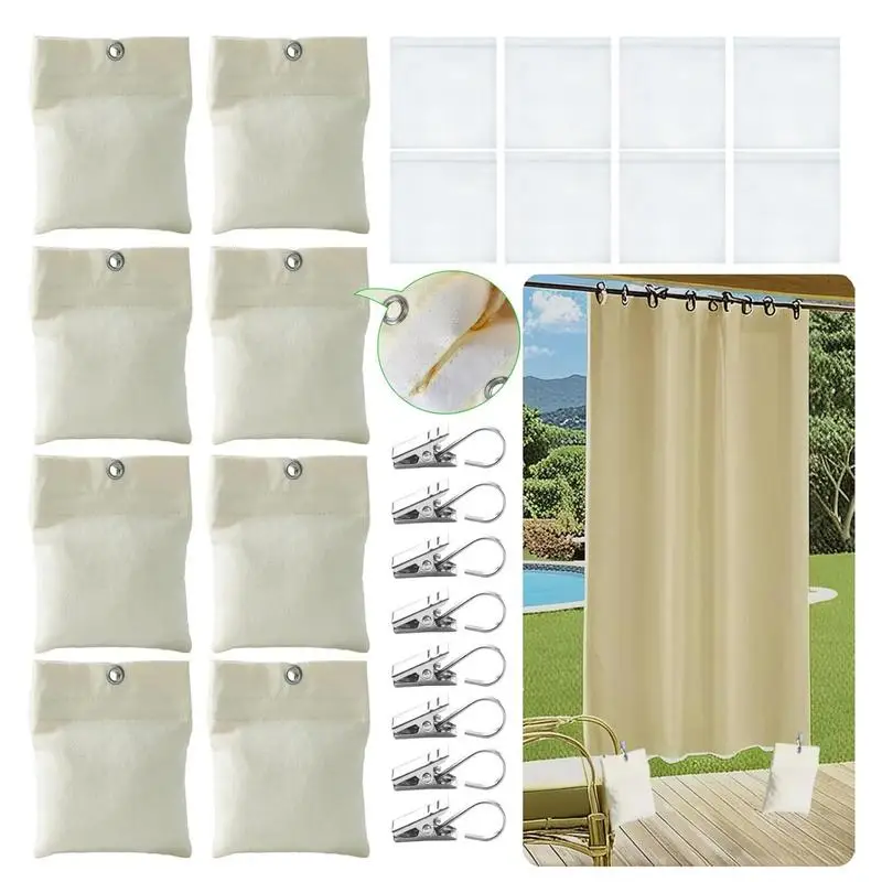 

Outdoor Drapery Sandbag 8x Outdoor Drapery Weighted Bags Decorative Heavy Fixing Tablecloth Garden Flag Shower Patio Holder Clip