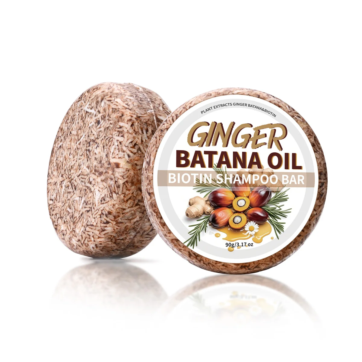 90 جرام/زيت الزنجبيل باتانا مغذي وتنظيف الشعر قالب شامبو البيوتين الصلب، شامبو الشعر المنفوش للرجال والنساء في الصيف بالليمون #3