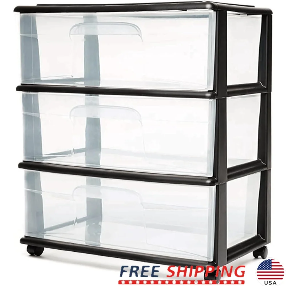 

Multi-Purpose 3-Tier Plastic Storage Organizer Cart with Drawers Home Office Craft Supplies Efficient Space Saver