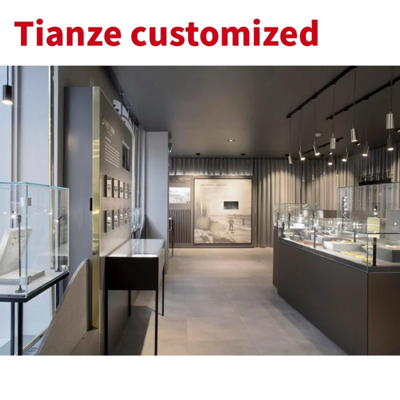 (customized)Modern Luxury Interior Showroom Design New Jewelry Retail Stores Latest Jewelry Display Customized Decoration La