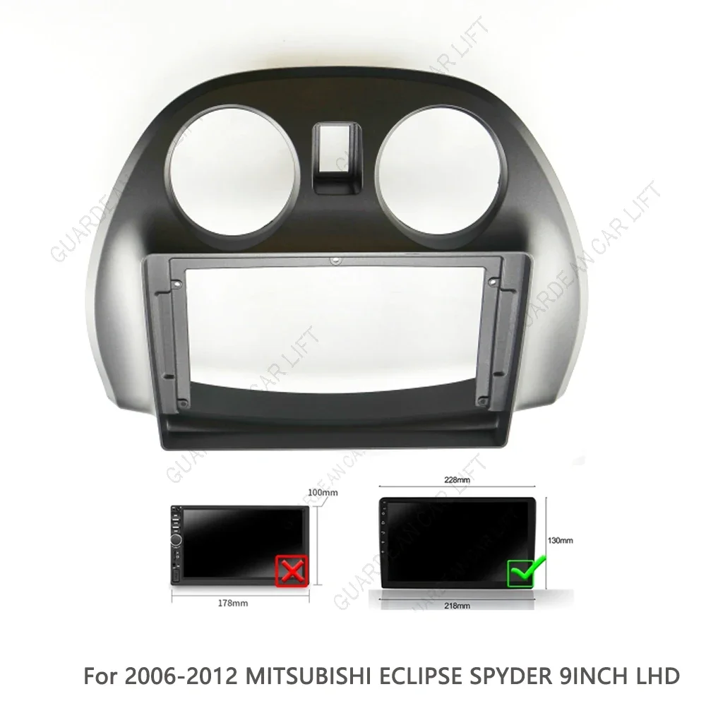 9INCH Car Radio Fascias For 2006-2012 MITSUBISHI ECLIPSE SPYDER LHD Android Stereo Frame Panel With Cable