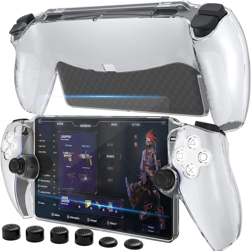 Protective Case for PlayStation Portal with Screen Protector Tempered Glass,PS5 Portal Case with Playstation Portal Accessories