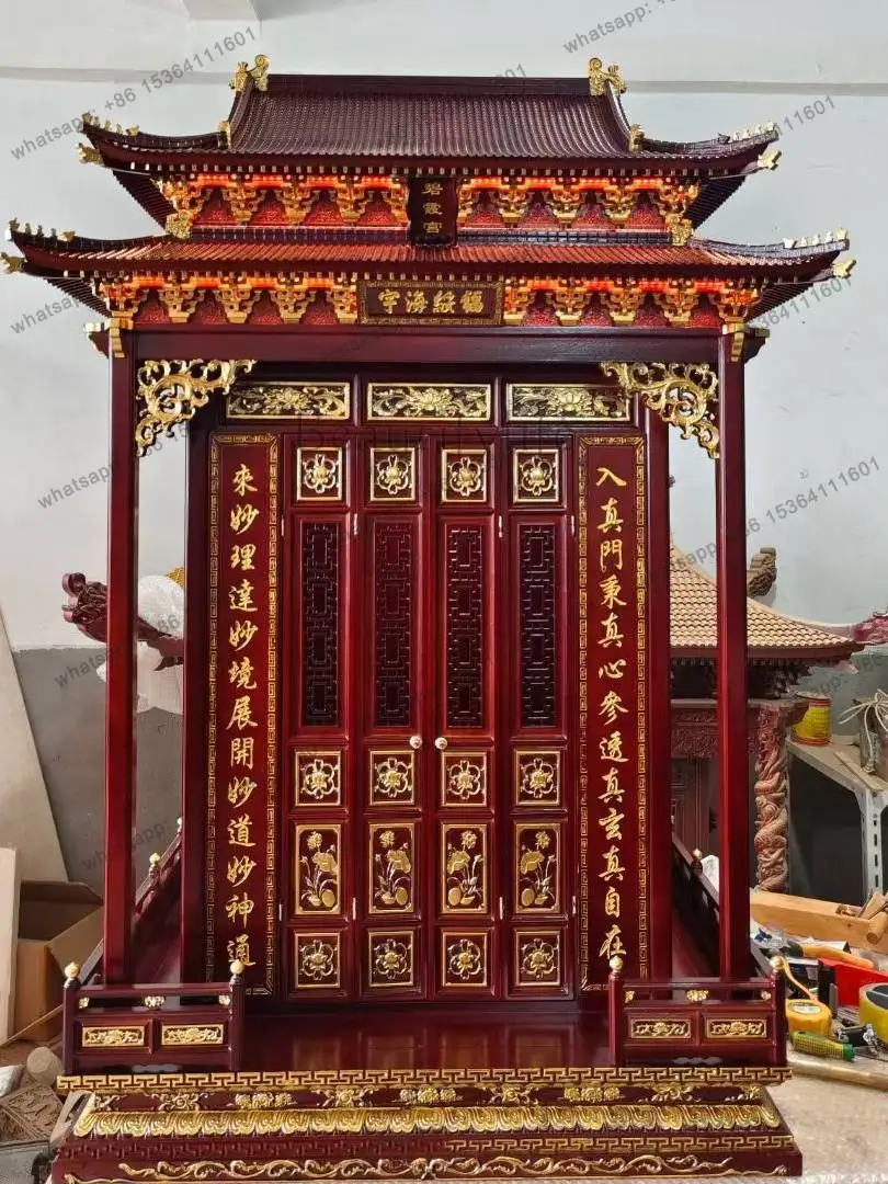 Solid wood Buddhist niche for Taiwan household use Guanyin Guan Gong large rosewood Buddhist niche