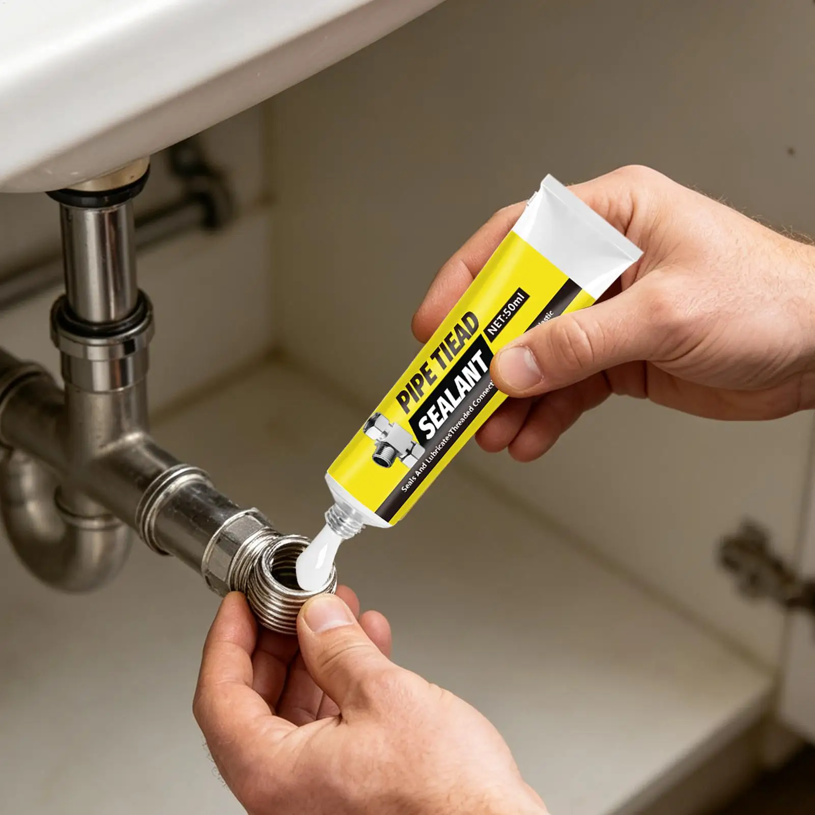 Thread Sealant 50ml Liquid Pipe Sealant Adhesive Leakproof Glue for Metal Fittings HVAC Automotive Marine Plumbing