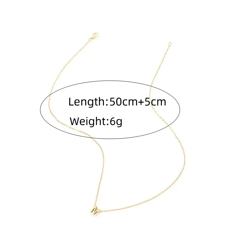 tainless steel Initial Necklace Gold Color Cut Letters Single Name Choker Necklace For Women Pendant Jewelry Gift dropshipping