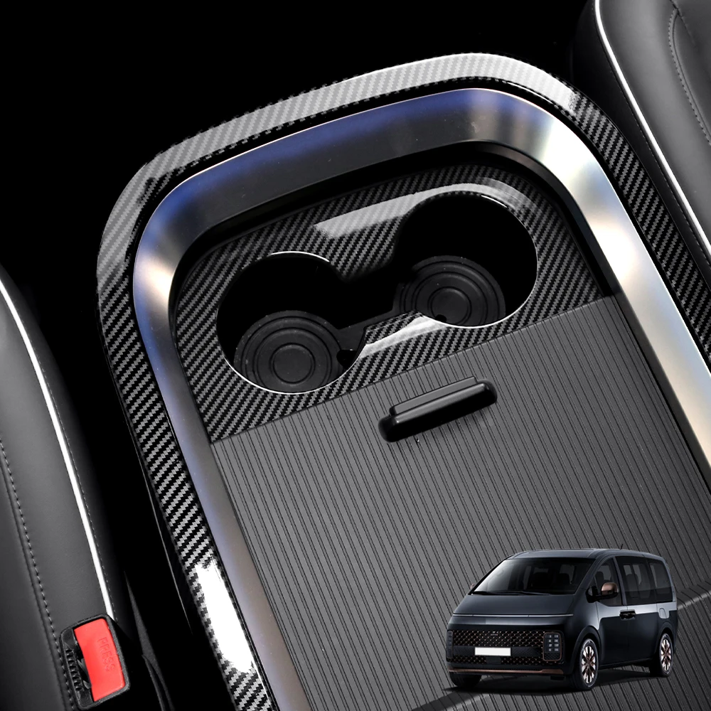 

1PC Car Front Cup Holder Trim Strip (High-Spec Exclusive) ABS Material For Hyundai Staria 2021-2026 LHD/RHD Interior Accessories