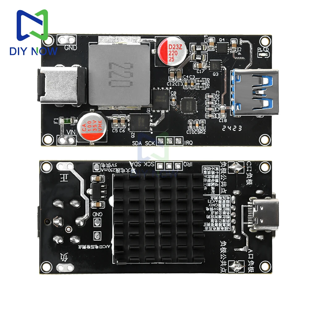 Ładowarka PD3.1 o dużej mocy 140W, obsługa wszystkich protokołów, inteligentny moduł szybkiego ładowania do montażu na biurku, z funkcją szybkiego ładowania i zabezpieczeniem dla Arduino.