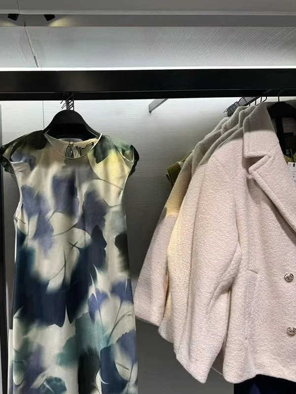 Printemps nouveauté soie Satin imprimé Svel rond Ne Midi Dr femmes Ele Sle a-ligne jupe faux t-shirt