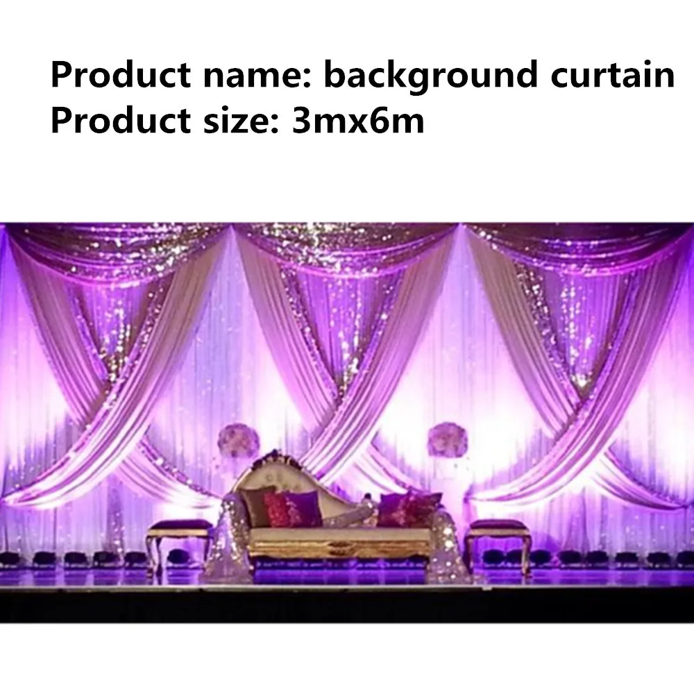 

10Ftx20Ft Customized Wedding Backdrop Curtain Birthday Event Party Decor Wedding Stage Background Sequin Silk Drape Decoration