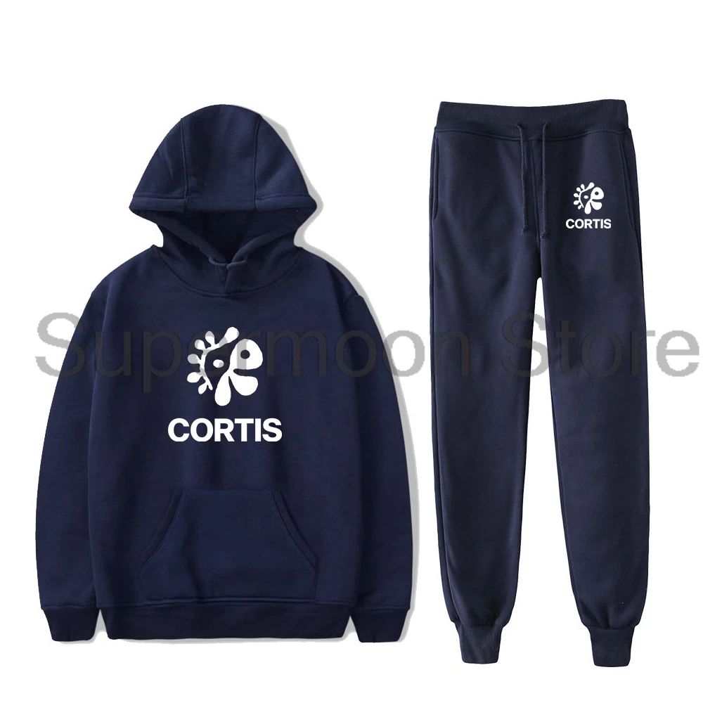 Conjunto de Moletom Kpop CORTIS com Logo, Calças Jogger, Conjuntos de Duas Peças, Moletom + Calças de Moletom, Conjuntos de Roupas Modernas para Mulhe