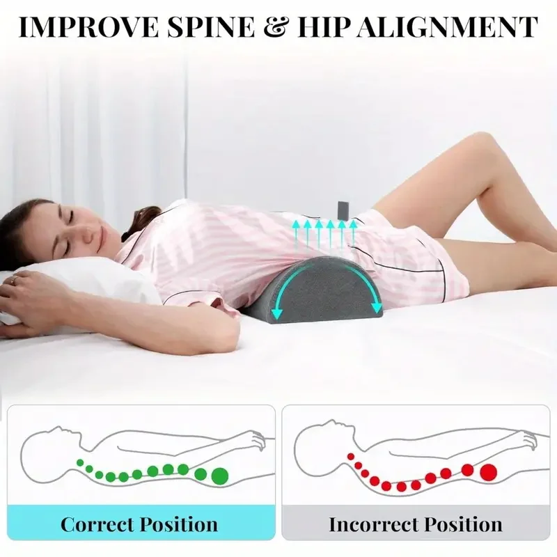 1pc Knee Pillow for Side Sleepers Memory Foam Leg Pillows Half-cylinder Leg Pillow for Waist Support & Maternity Shaping 2024