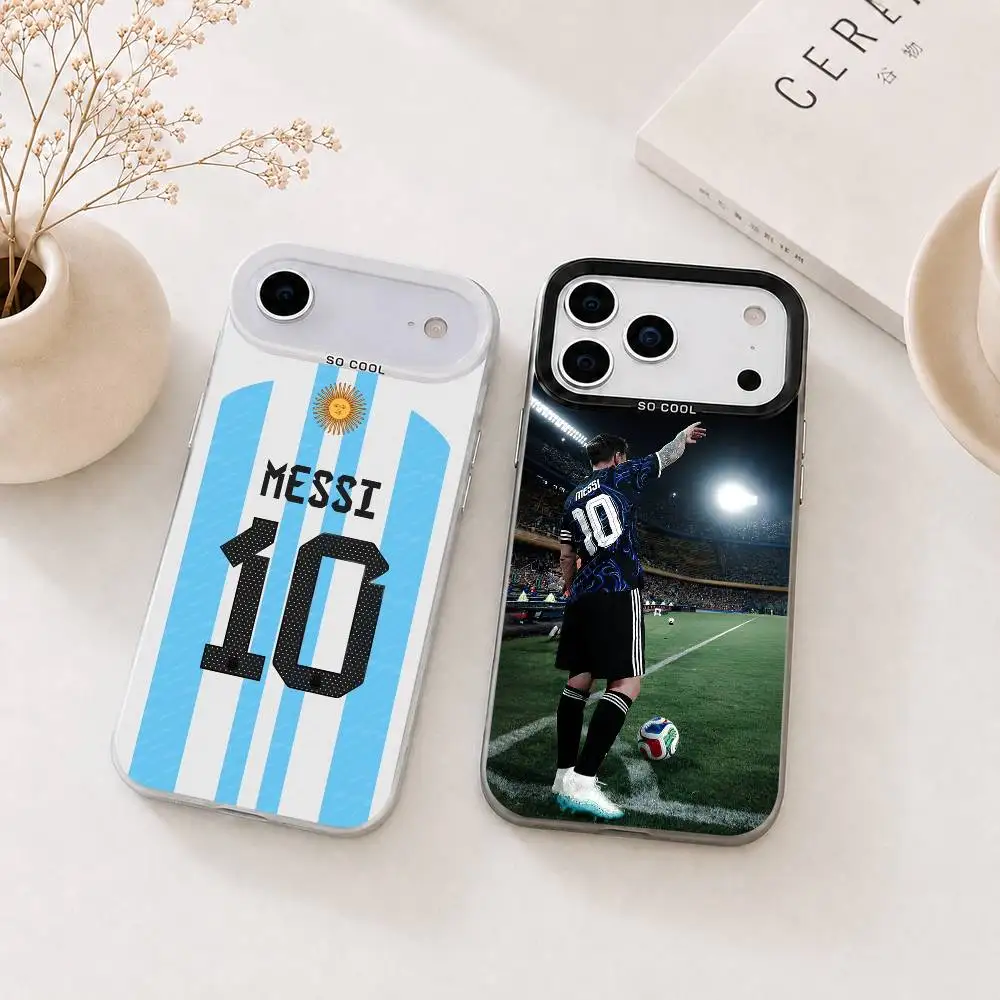 Football Star Lionel Messi gift Phone Case For iPhone 17,16,15,14,13,12,11 Plus,Pro Max,XS,Colorful Silver Black Cover