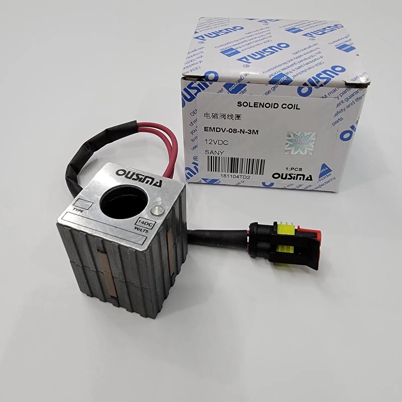 

Электромагнитная катушка клапана OUSIMA EMDV-08-N-3M 12VDC для экскаваторов SANY