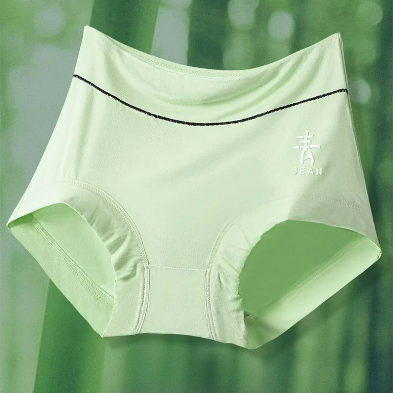ملابس داخلية عالية الخصر من ألياف الخيزران الطبيعي للنساء لخريف 2026 مع شورت مثلث كبير الحجم يسمح بمرور الهواء من القطن بالكامل #3