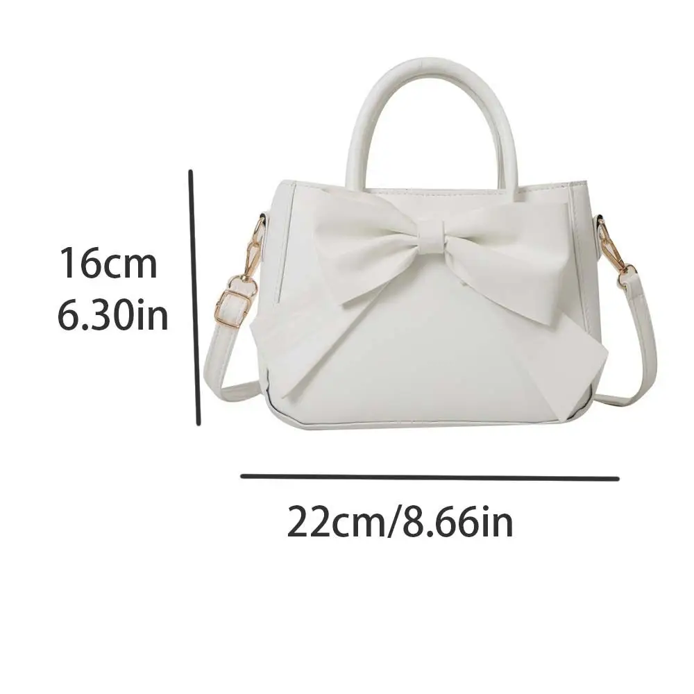 Bolsa de ombro de couro bowknot com zíper, grande capacidade, impermeável, crossbody, stroge, maquiagem, batom