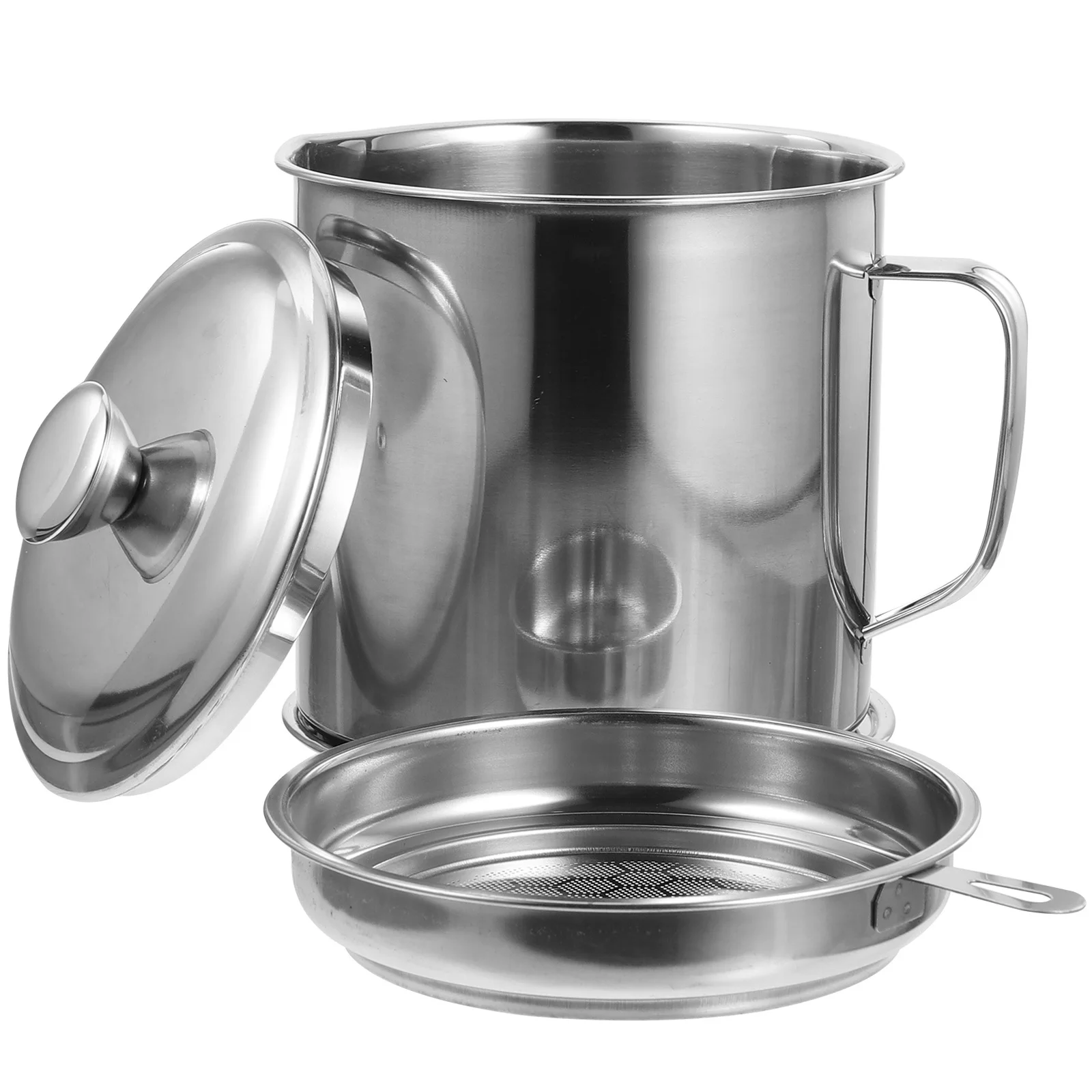 

1 комплект, контейнер для масла из нержавеющей стали, кухонный сепаратор жира, легко чистящийся дизайн фильтра большой емкости