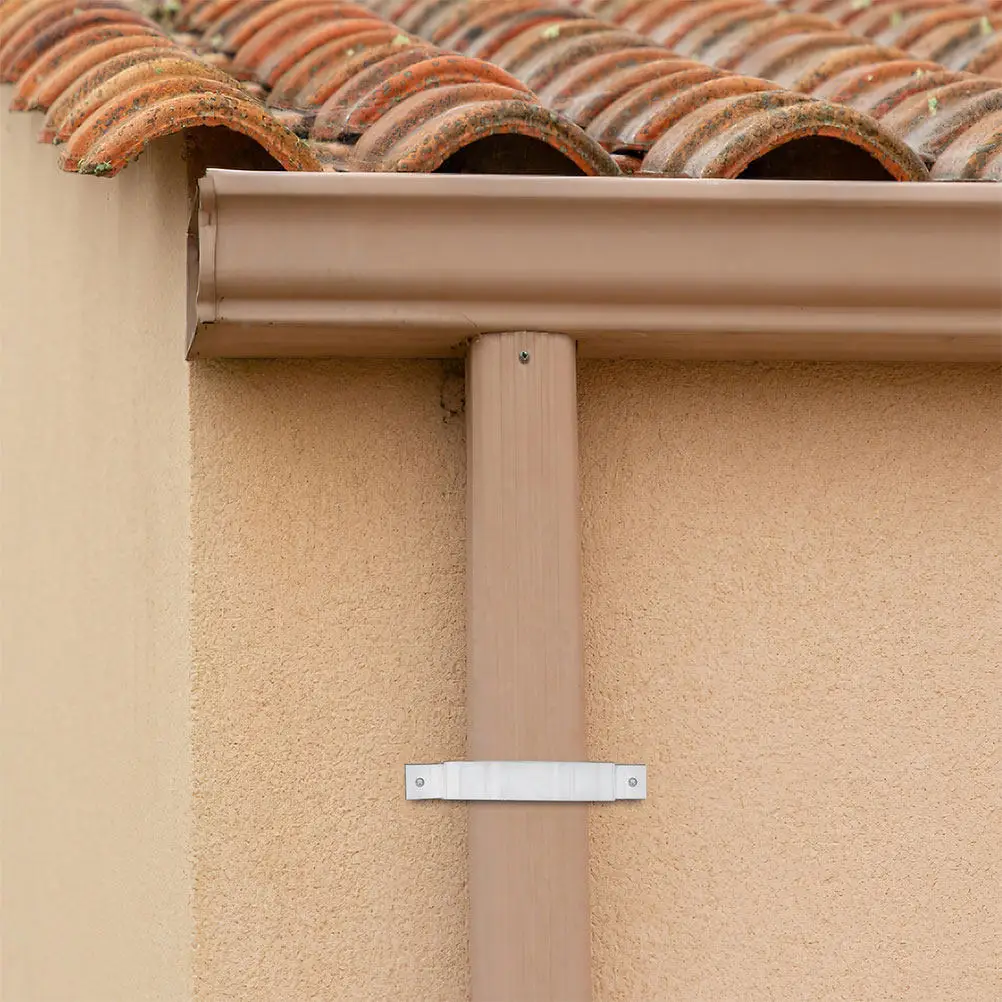1Set Aluminum Alloy Downspout Adapter Strap Gutter Extension Connector Rain Gutter Pipe Clamp Heavy Load Downspout Bracket