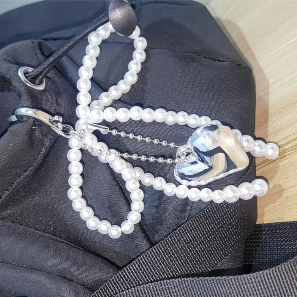 سلسلة مفاتيح من الخرز المضحك ، حلقة مفاتيح على شكل قلب من كلوريد البولي فينيل ، سحر حقيبة الظهر ، ديكور معلق على شكل حقيبة كاواي ، حقائب وهواتف