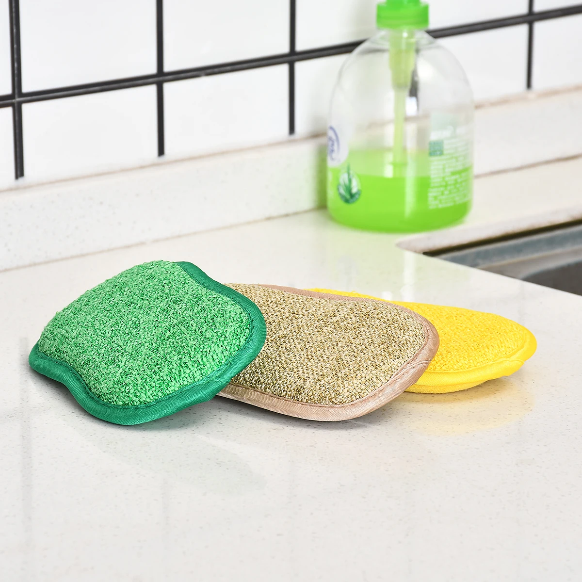 Sponge Cleaning Brushes Soft Scouring Pad Washing Sponge Dish Bowl Pot Cleaner Washing Tool Kitchen Accessories Gadgets Set