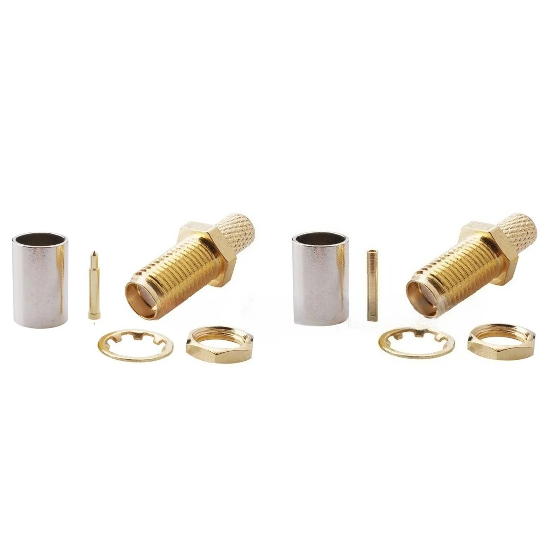 5pcs SMA female head inner screw inner hole inner needle gold plated SMA-K-3 pressure joint LMR195 RG58 RG142