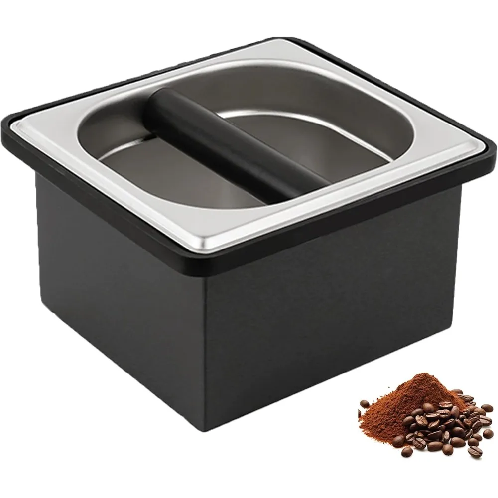 

Espresso Knock Box Coffee Knock Box for Espresso Grounds Disposal Large Capacity Equipped with Noise Reduction Rubber Ring