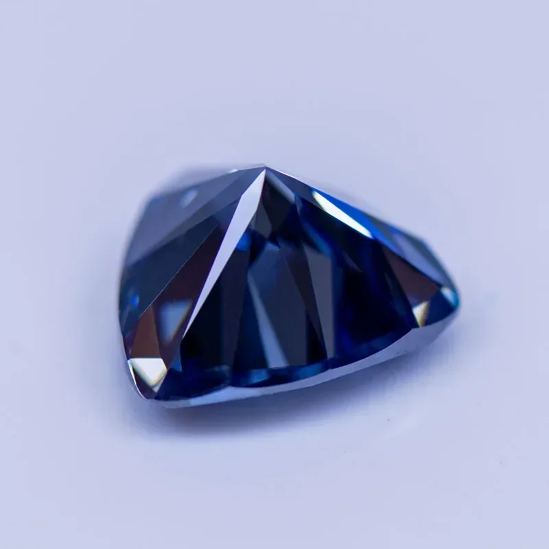 Moissanite Stone Trillyon Cut Primary Color Royal Blue Lab Created Gemstone For DIY Charms Jewel Making With GRA Certificate