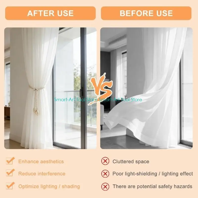 E1PB Curtain Tiebacks Flower Window Curtain Bind Rope Decorative Curtain Holdbacks