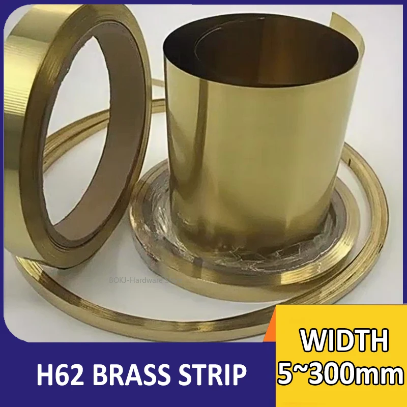 1Meter h62 Brass Strip Ultra-Thin 0.02-0.6mm Thickness Custom Width 5-300mm brass foil roll for Electronics DIY
