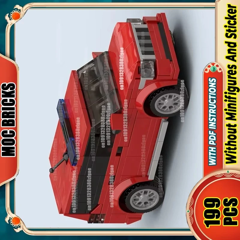 Moc Building Blocks Dutch Fire Chief Car Technology Modular Bricks Model Toys