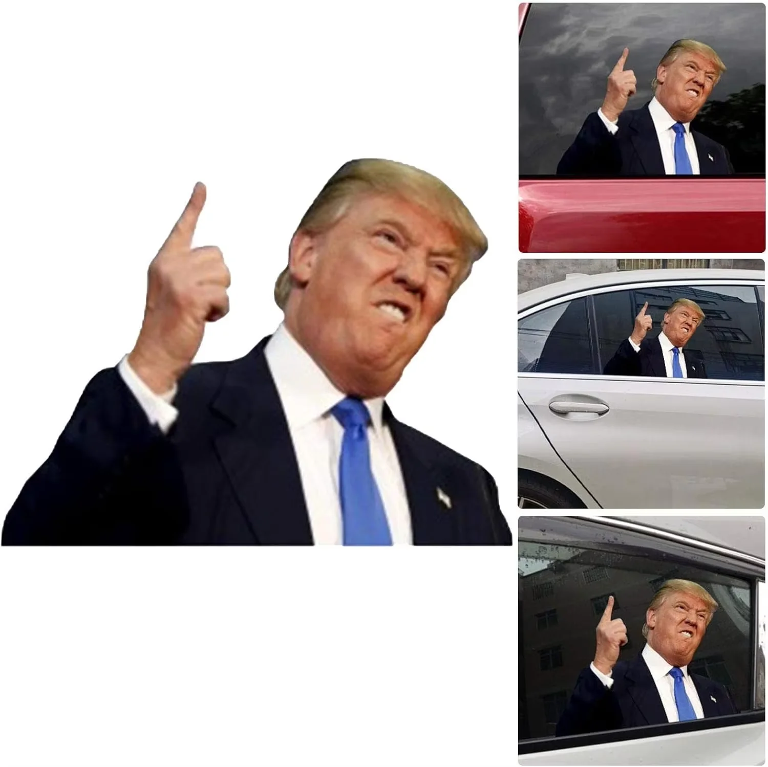 2pcs Trump's domineering car sticker, visible on both sides, fun Trump decal for car windows