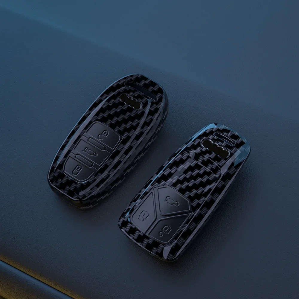 

Carbon Fiber ABS Car Key Cover Case Shell For Audi A6 A5 Q7 S4 S5 A4 B9 Q7 A4L 4m TT TTS RS 8S 2016 2017 2018 Accessories