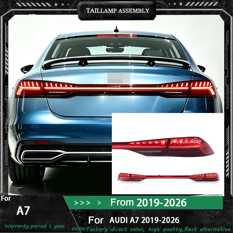 Auto LED Taillight Assembly LED Tail Lights For AUDI A7 2019 2020 2021 2022 2023 2024-2026 Rear Lamp Pair Sequential Assembly