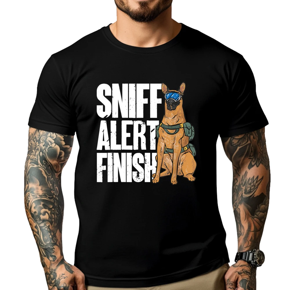 Belgian Malinois Sniff Alert Finish Belgian Shepherd Pink Graphic Tees Men Luxury Designer Geek Valentine's Day Gift T-Shirt