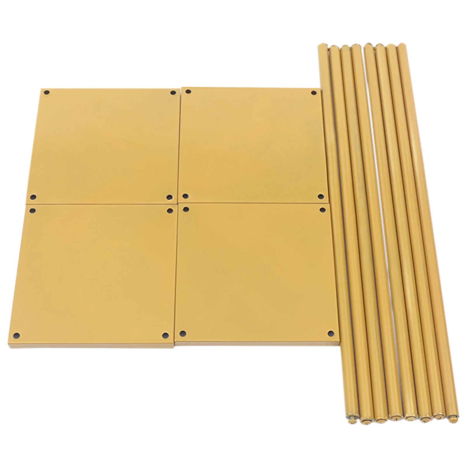 2Pcs Gold Flower Floor Stand Metal Column Flower Stand,23.6 Inches Tall Wedding Vases Centerpieces, Rectangular Display Rack