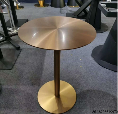 

Luxury Gold Stainless Steel Round Tall Bar Table for Party Event Hotel Banquet