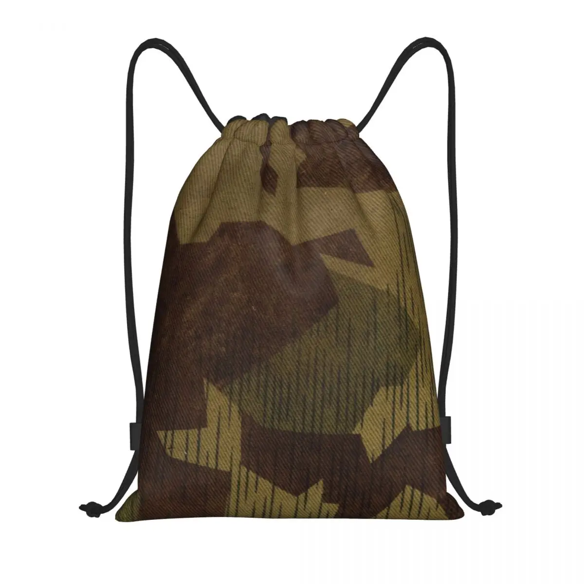 Custom WW2 German Splittertarn Camo Drawstring Backpack Sports Gym Bag for Men Women Military Army Camouflage Training Sackpack