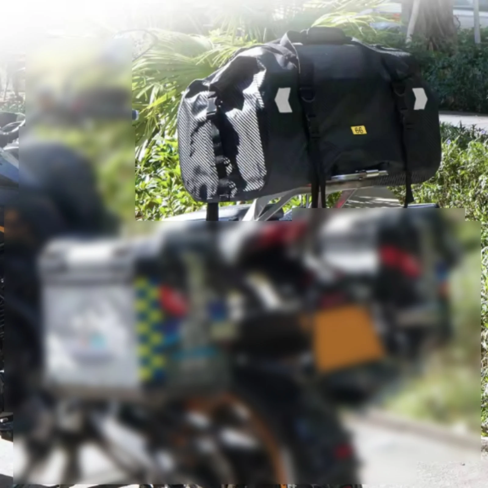 Motorcycle Tail Bag Waterproof Motorcycle Luggage Bag Reflective Wear-Resistant for Motorcyclists, Road Trips, Commuting