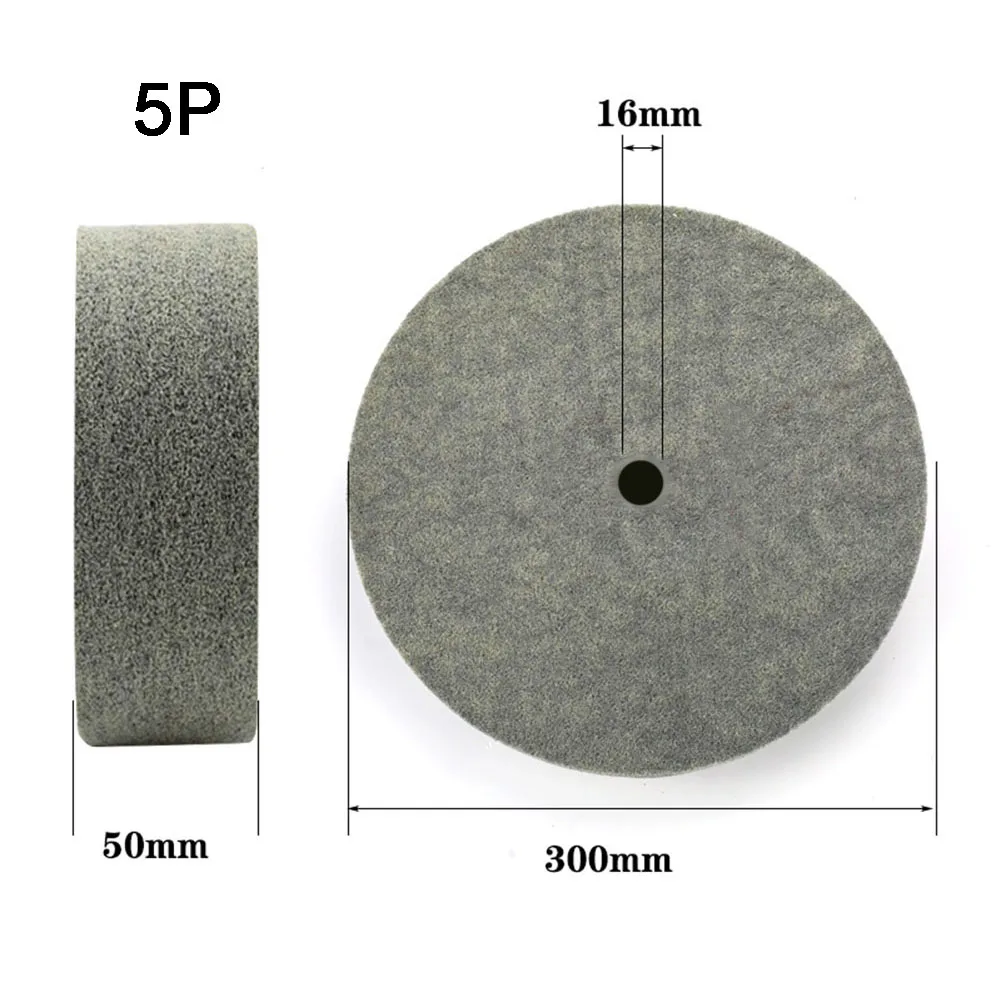 Deburring roda serat nilon Buffing roda 12 inci bantalan pemoles jaring 180 serat nilon untuk alat mesin penggiling listrik Buffing